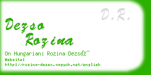 dezso rozina business card